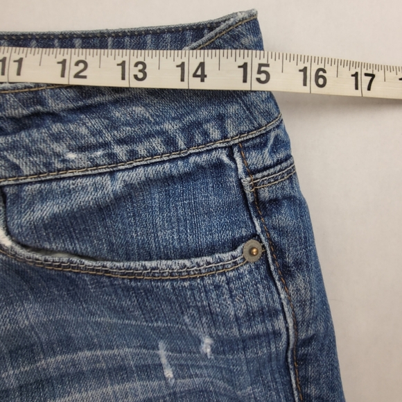 American Eagle Jeans Womens Size 4 Long Straight 77 Denim Low Rise Distressed - Picture 4 of 11